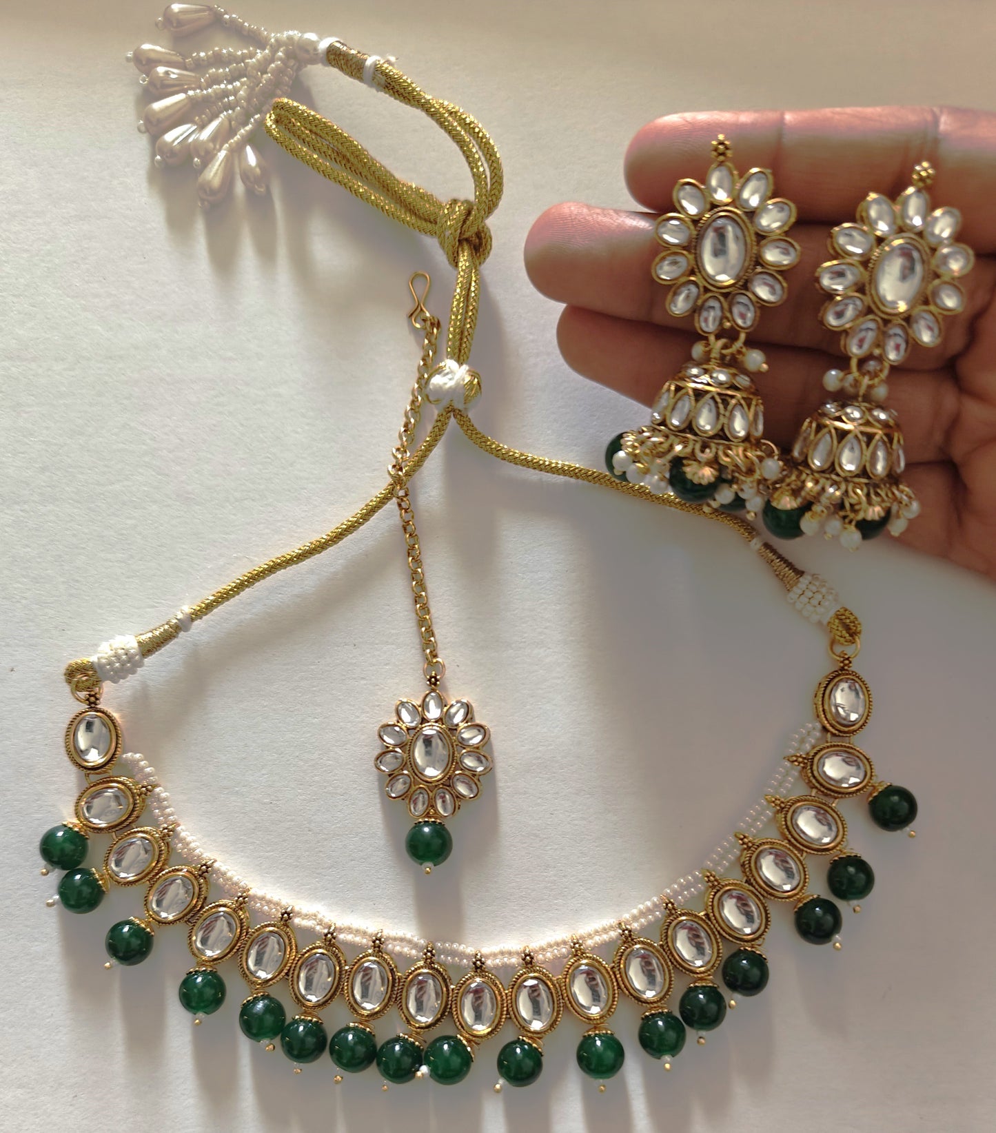 GREEN ALPANA JEWELLERY SET