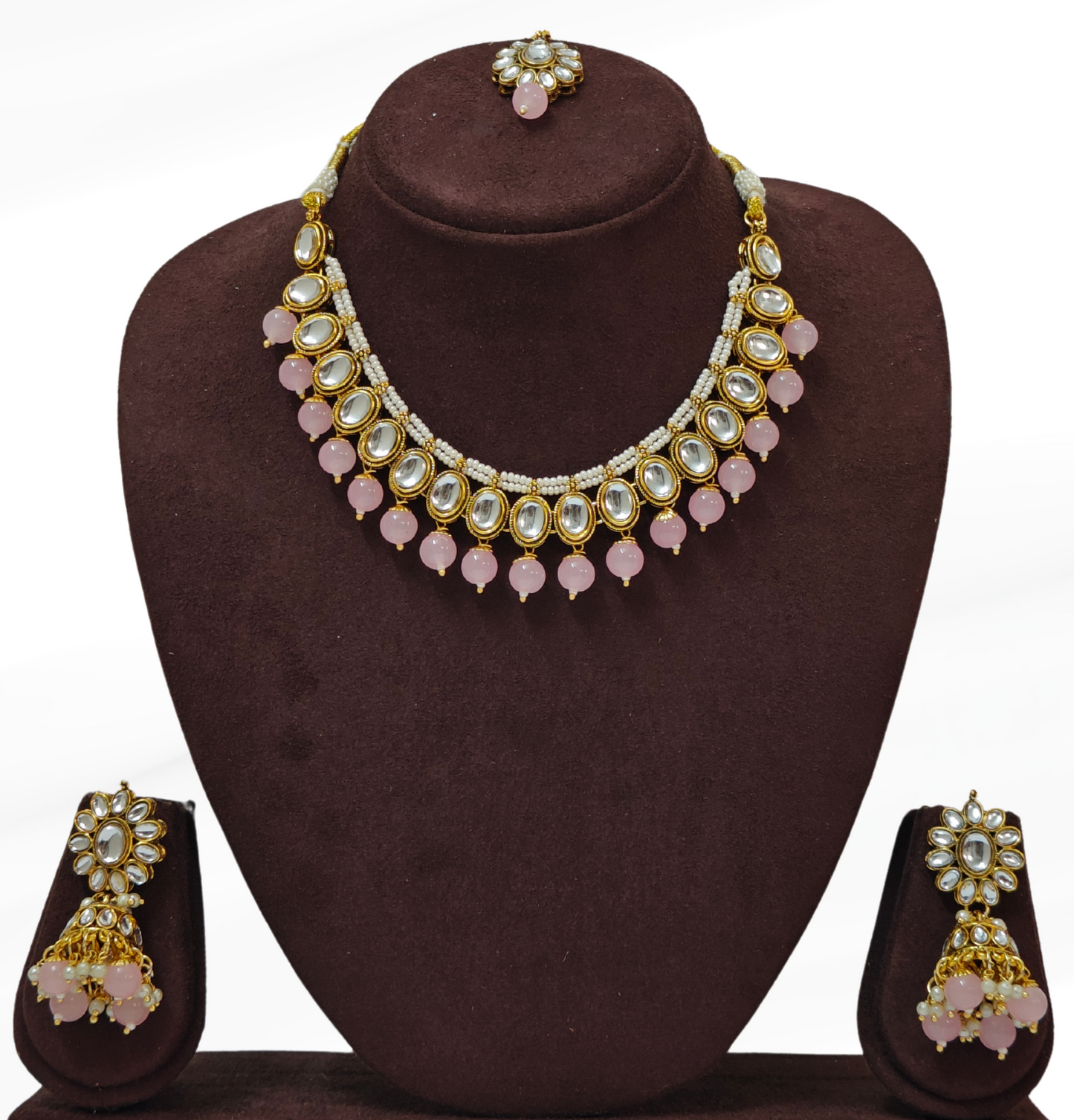 PINK ALPANA JEWELLERY SET