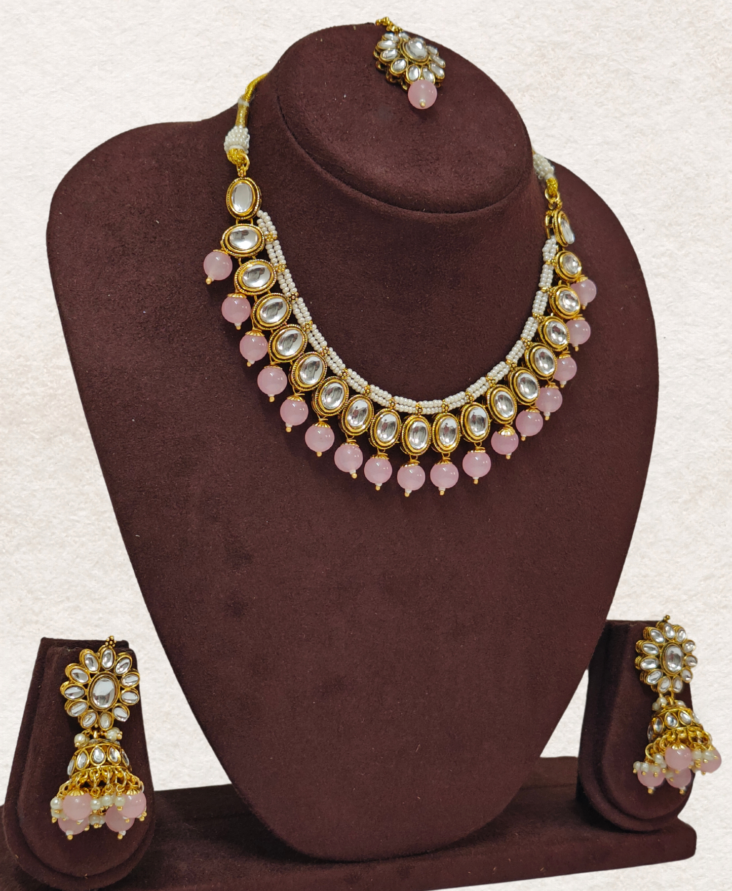 PINK ALPANA JEWELLERY SET