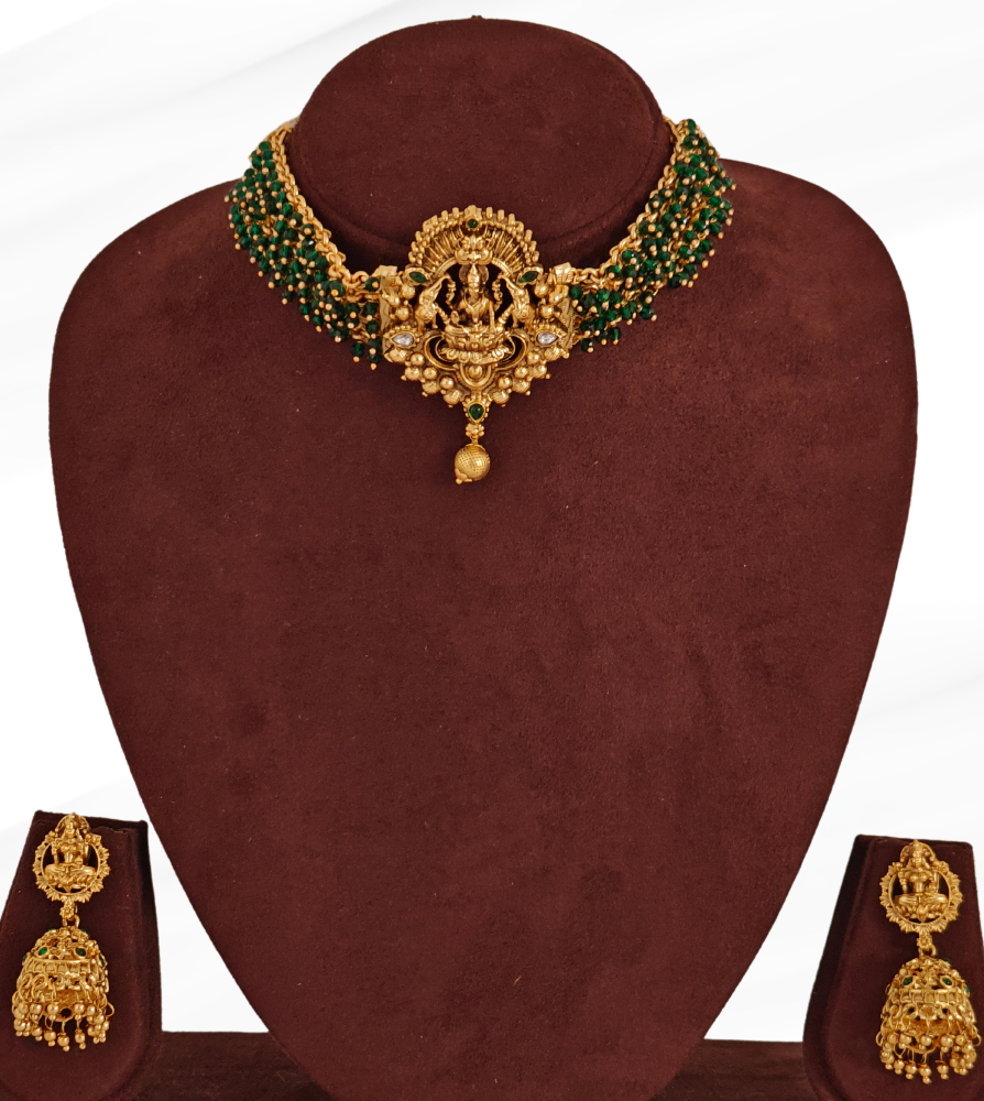 GREEN SANA TEMPLE JEWELLERY SET