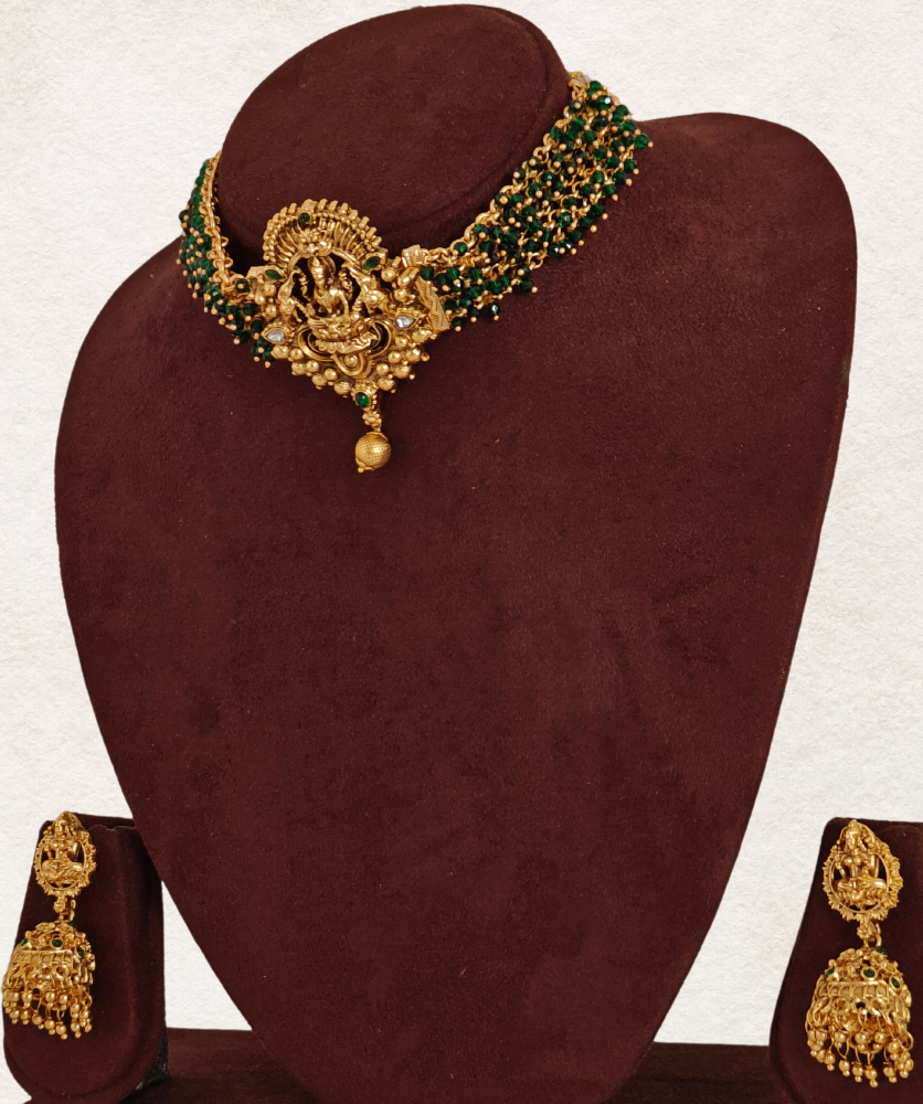 GREEN SANA TEMPLE JEWELLERY SET