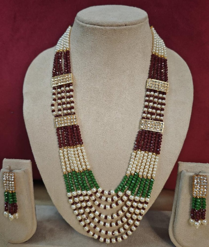 MULTICOLOR MEHER PEARL MALA SET