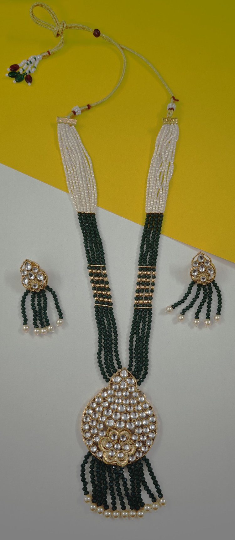 GREEN EIRA PEARL MALA SET