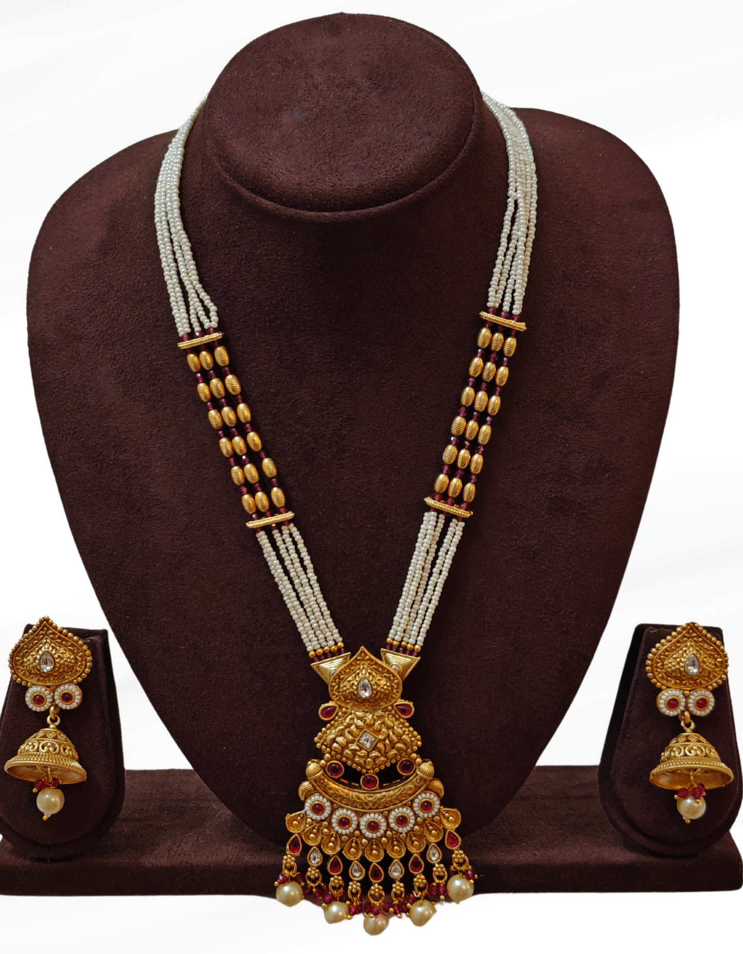 RUBY PINK AMOLIKA JEWELLERY SET