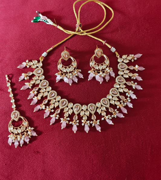 PINK CHAITALI JEWELLERY SET