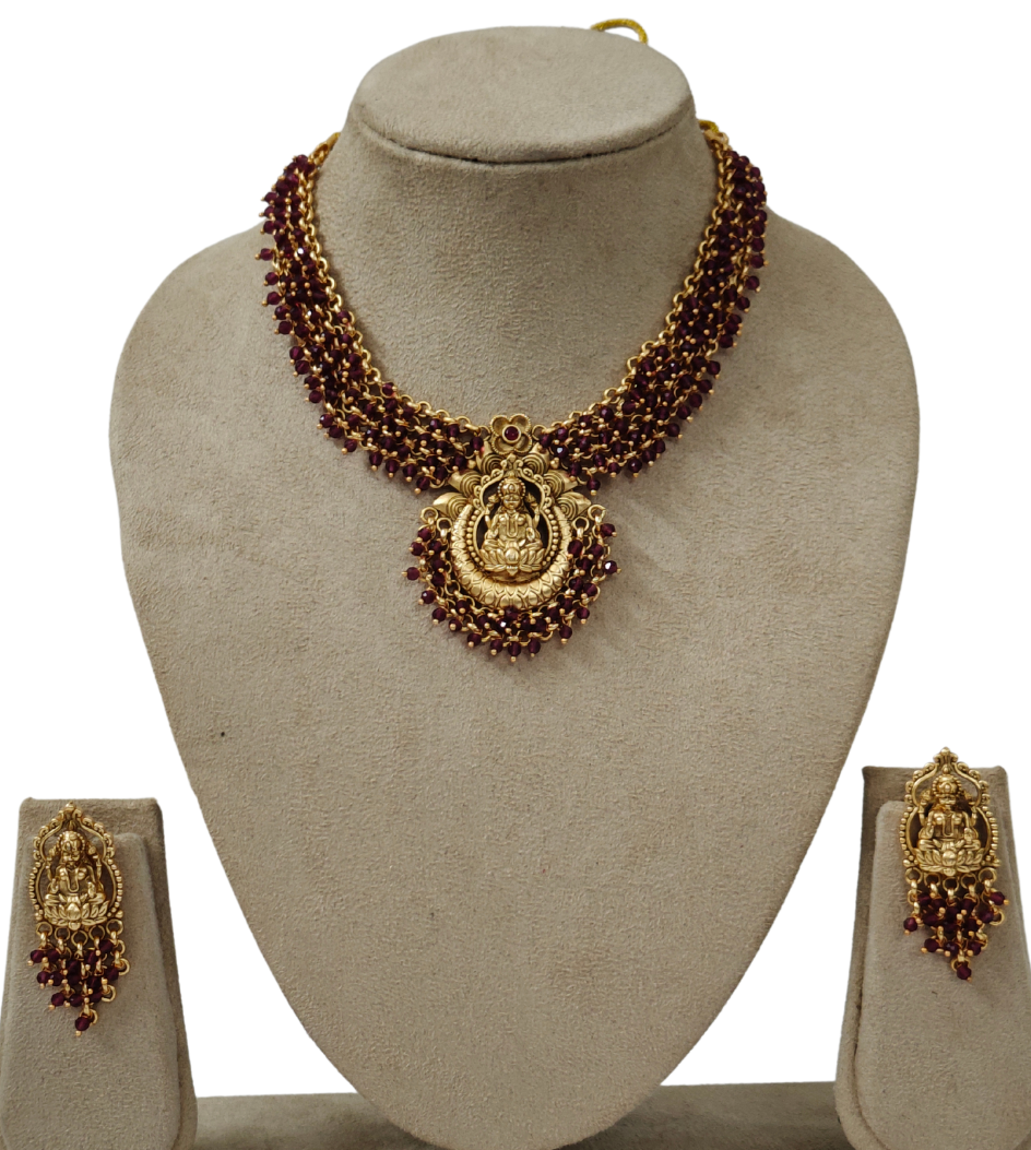 MAROON MEESHA JEWELLERY SET