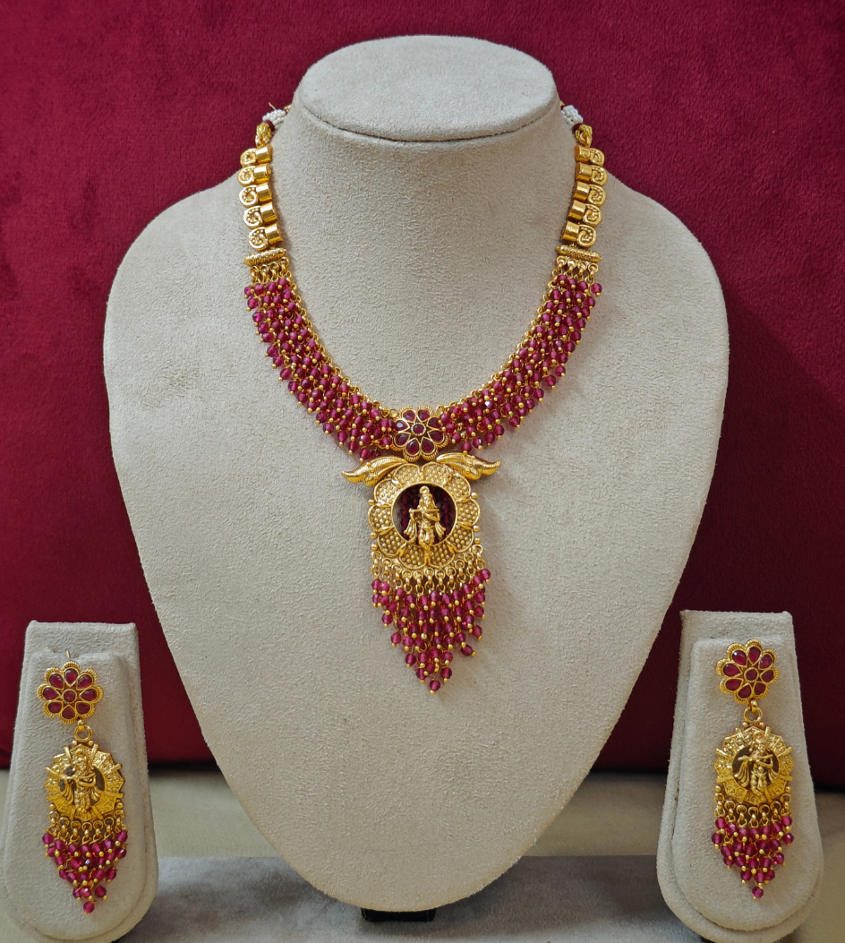 RUBY PINK PREETHA JEWELLERY SET