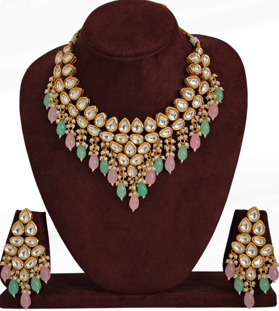 MINT AND PINK KSHIRSA JEWELLERY SET