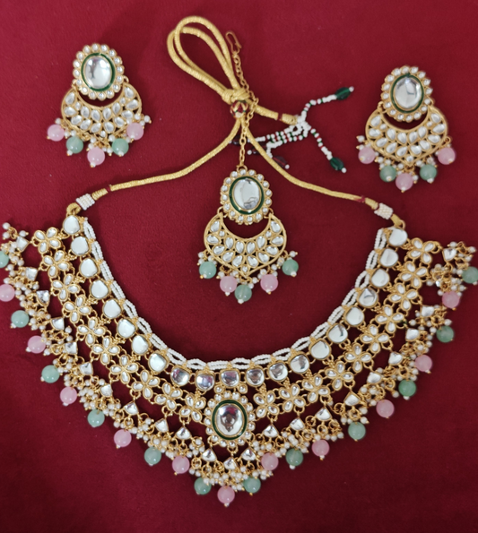 MINT AND PINK NIYATI JEWELLERY SET