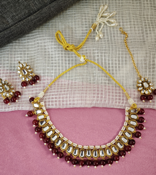 MAROON SUKANYA JEWELLERY SET