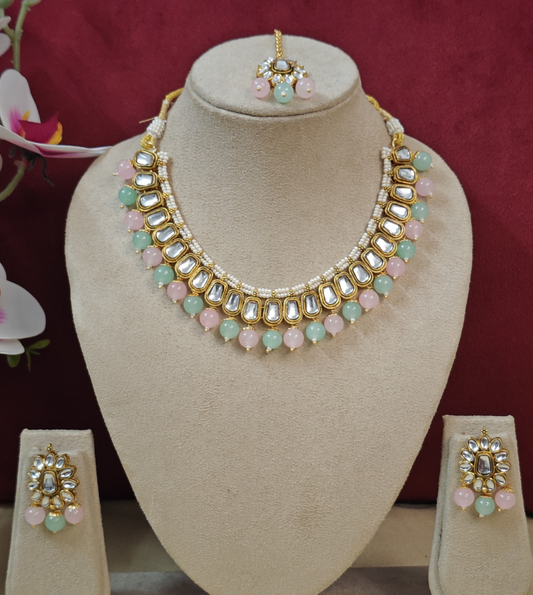 MINT AND PINK SUKANYA JEWELLERY SET