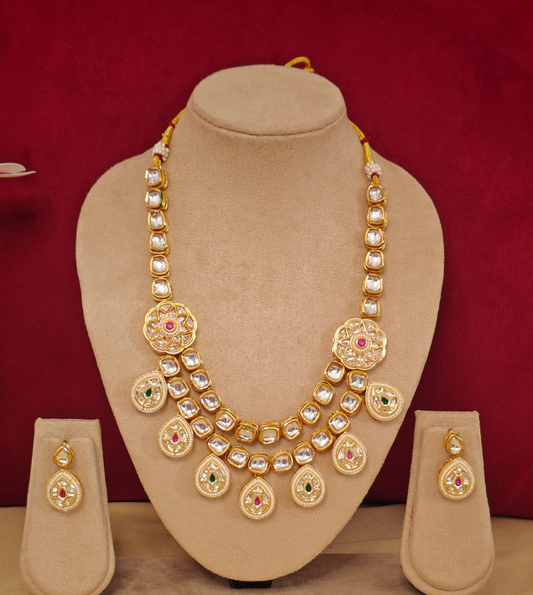 PINK AND GREEN GEETA JEWELLERY SET