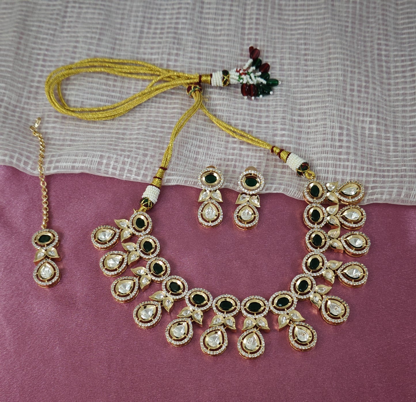 GREEN BHUMIKA JEWELLERY SET