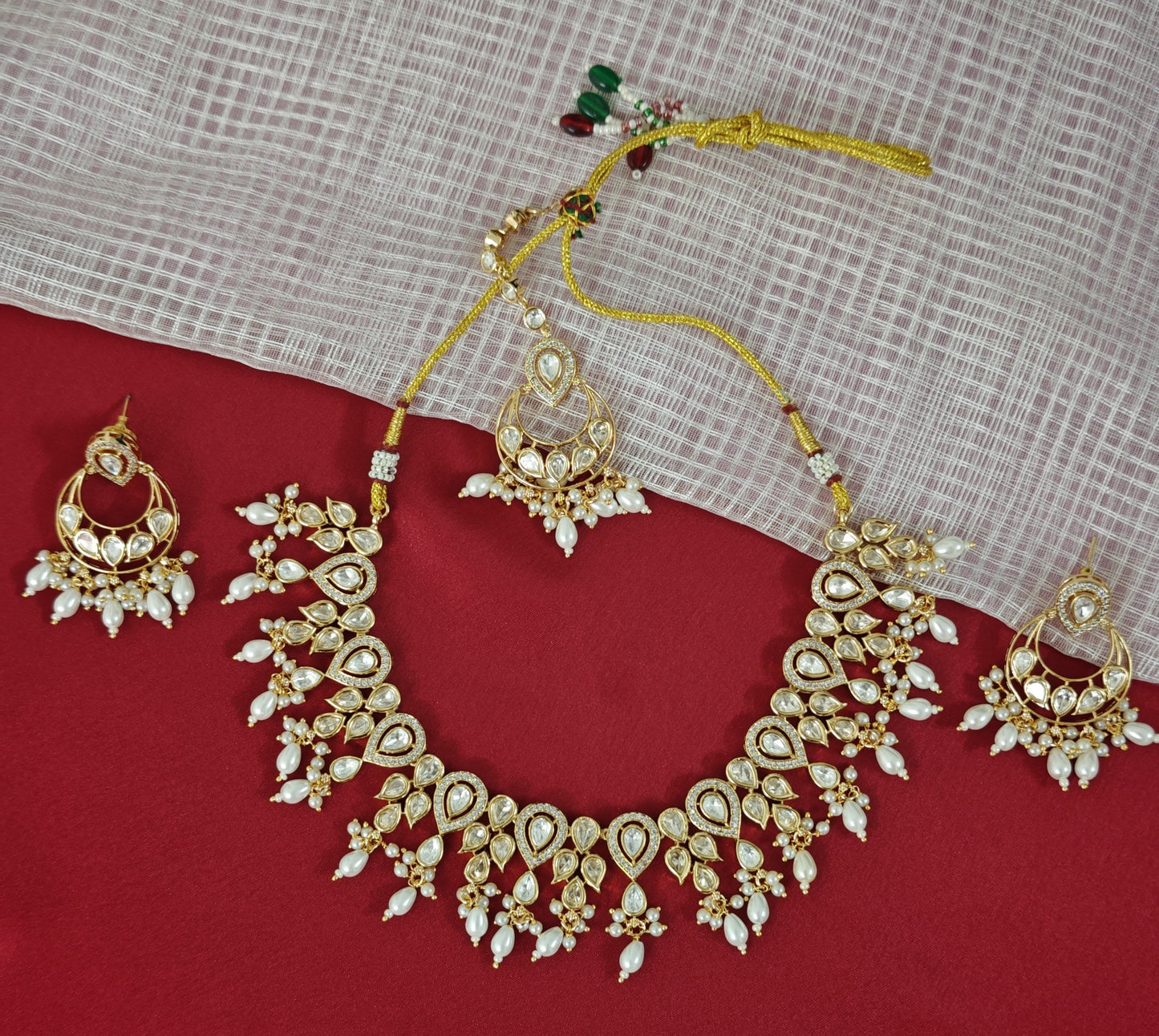 WHITE CHAITALI JEWELLERY SET