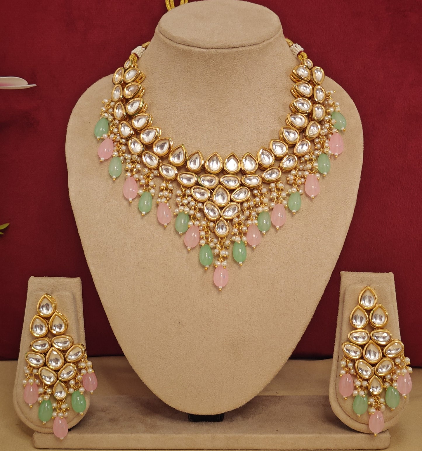 MINT AND PINK KSHIRSA JEWELLERY SET