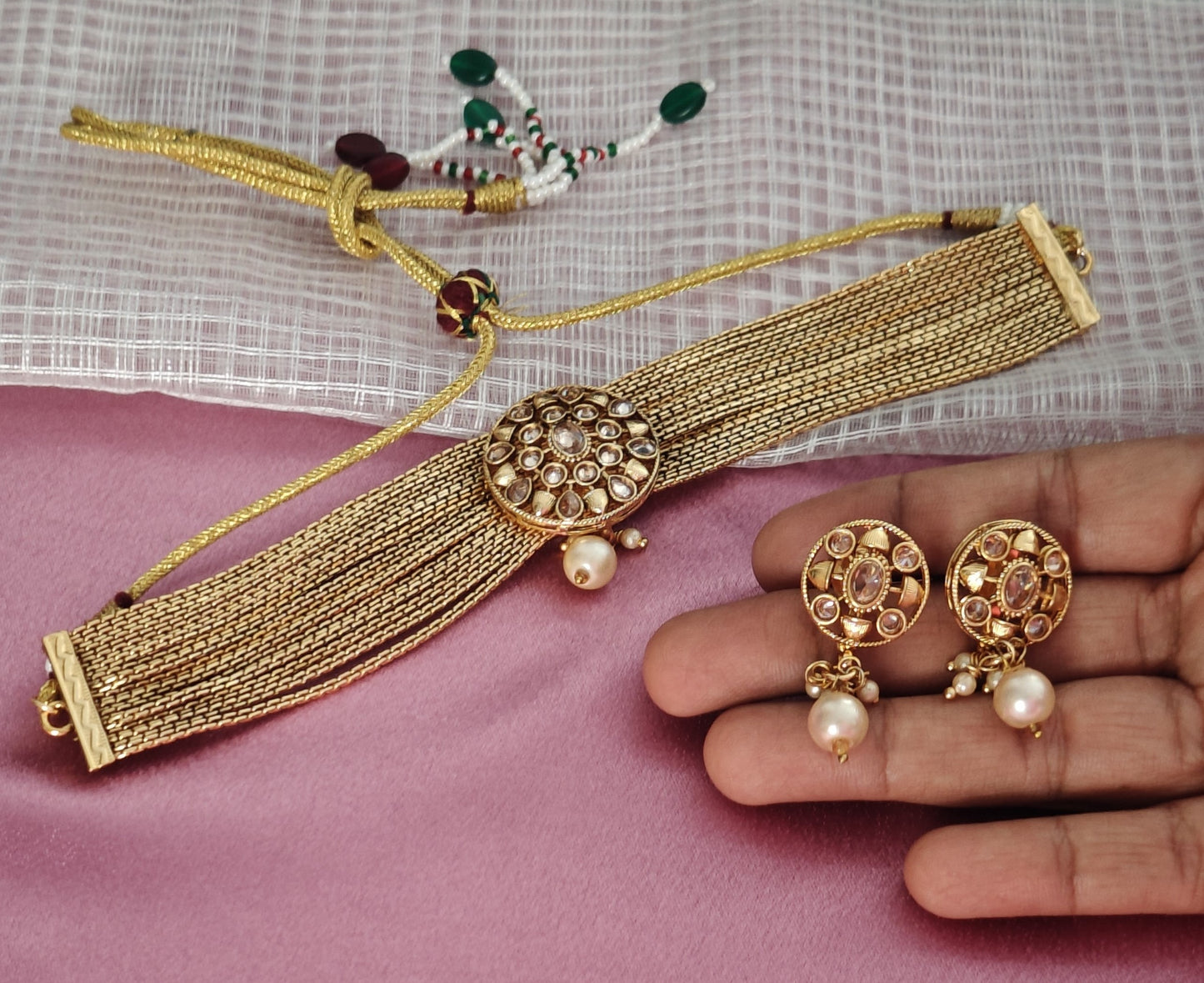 GOLDEN DRISANA JEWELLERY SET