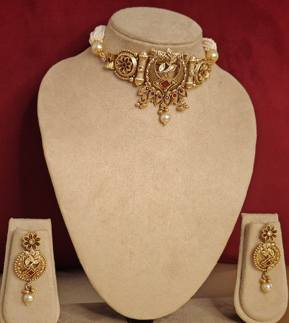 RUBY PINK RISHIKA JEWELLERY SET