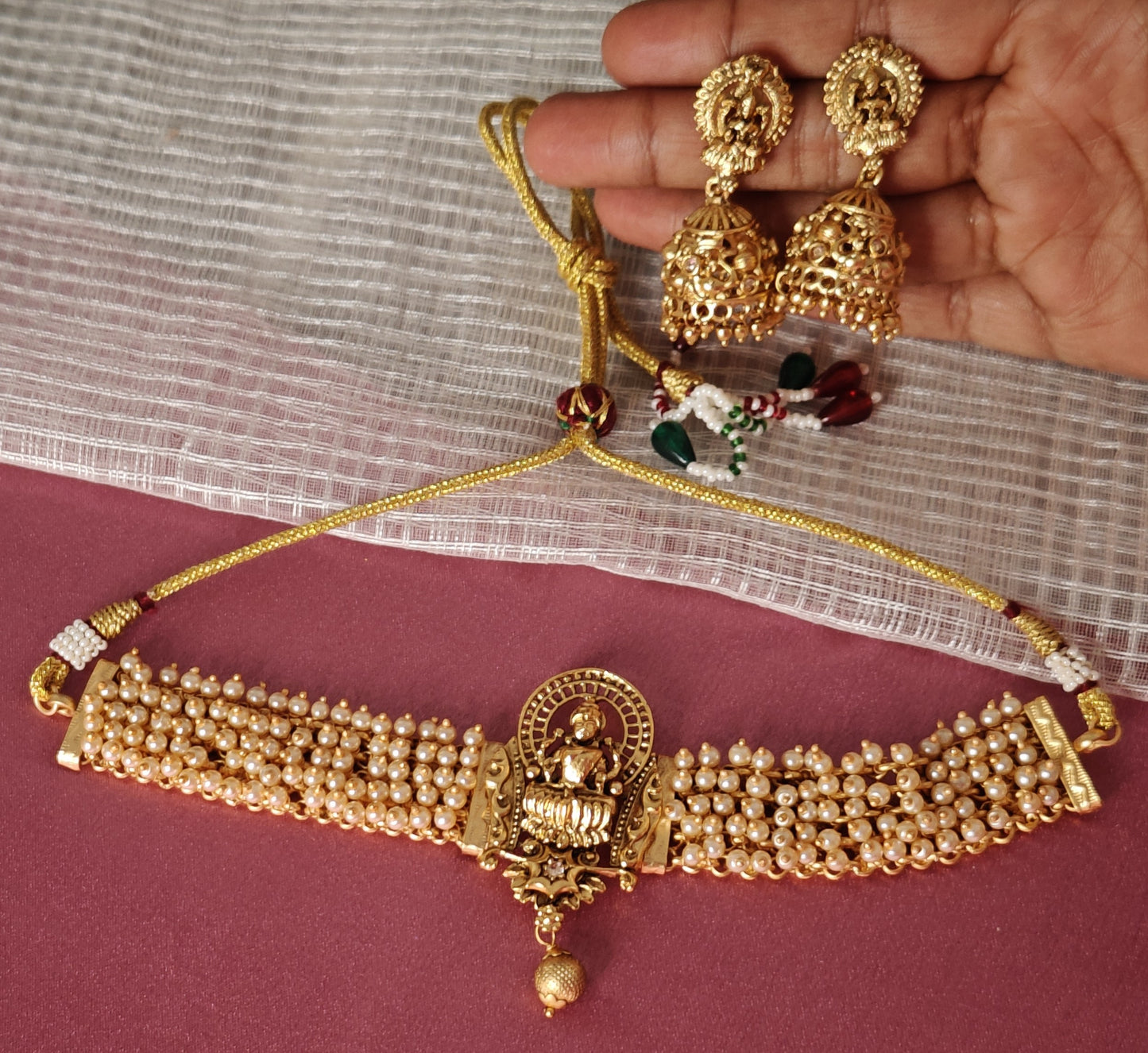 WHITE NIRVANA TEMPLE JEWELLERY SET