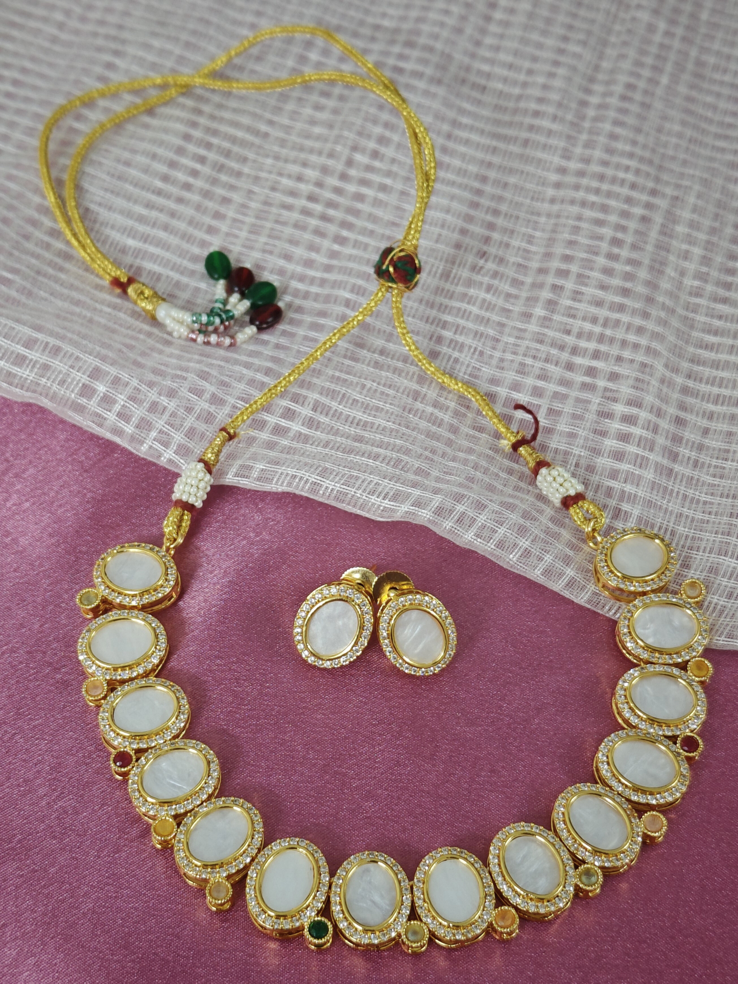 MULTICOLOR DIYA JEWELLERY SET