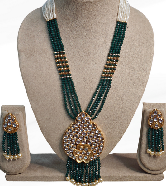 GREEN EIRA PEARL MALA SET