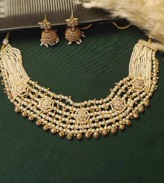 WHITE KANISHKA JEWELLERY SET