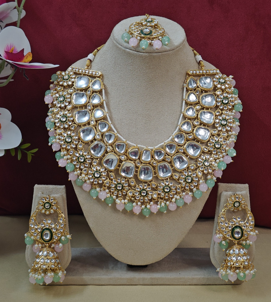 MINT AND PINK SHREENI JEWELLERY SET