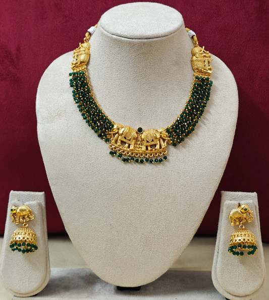 GREEN ISHIRA JEWELLERY SET