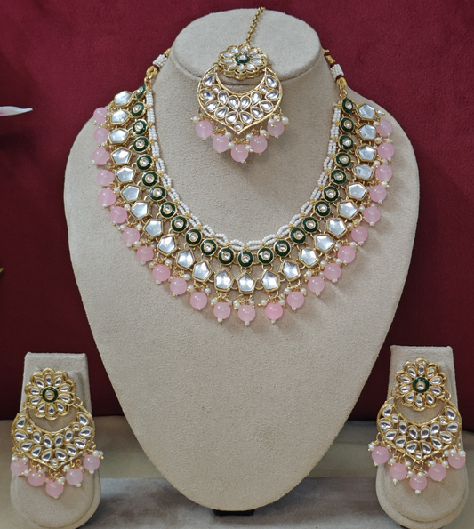 PINK ISHANVI JEWELLERY SET