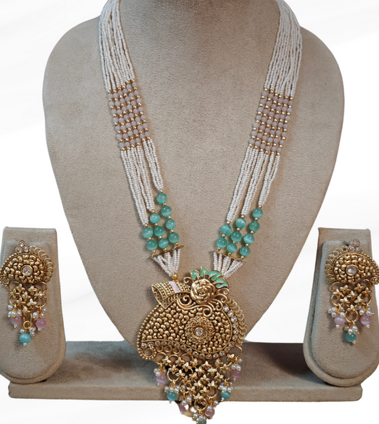 MINT AND PINK AVYA JEWELLERY SET