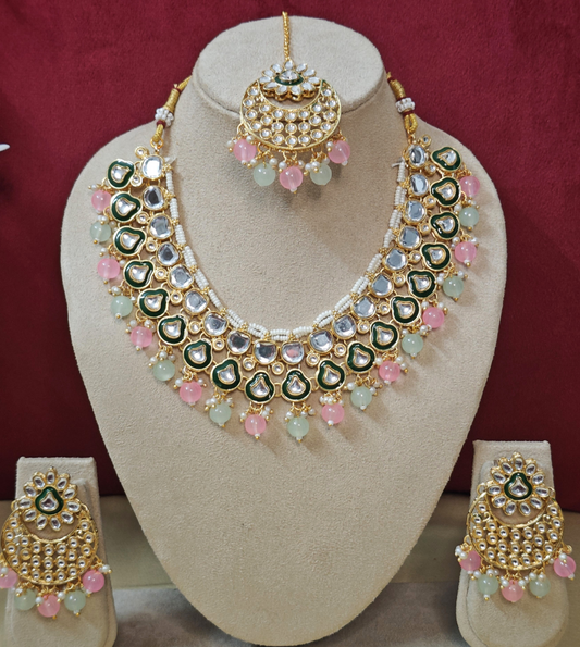 MINT AND PINK ARIKA JEWELLERY SET