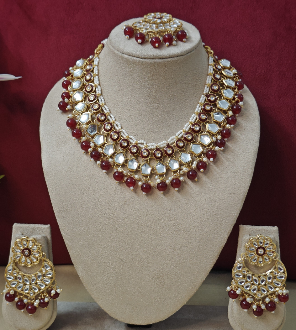 RUBY PINK ISHANVI JEWELLERY SET