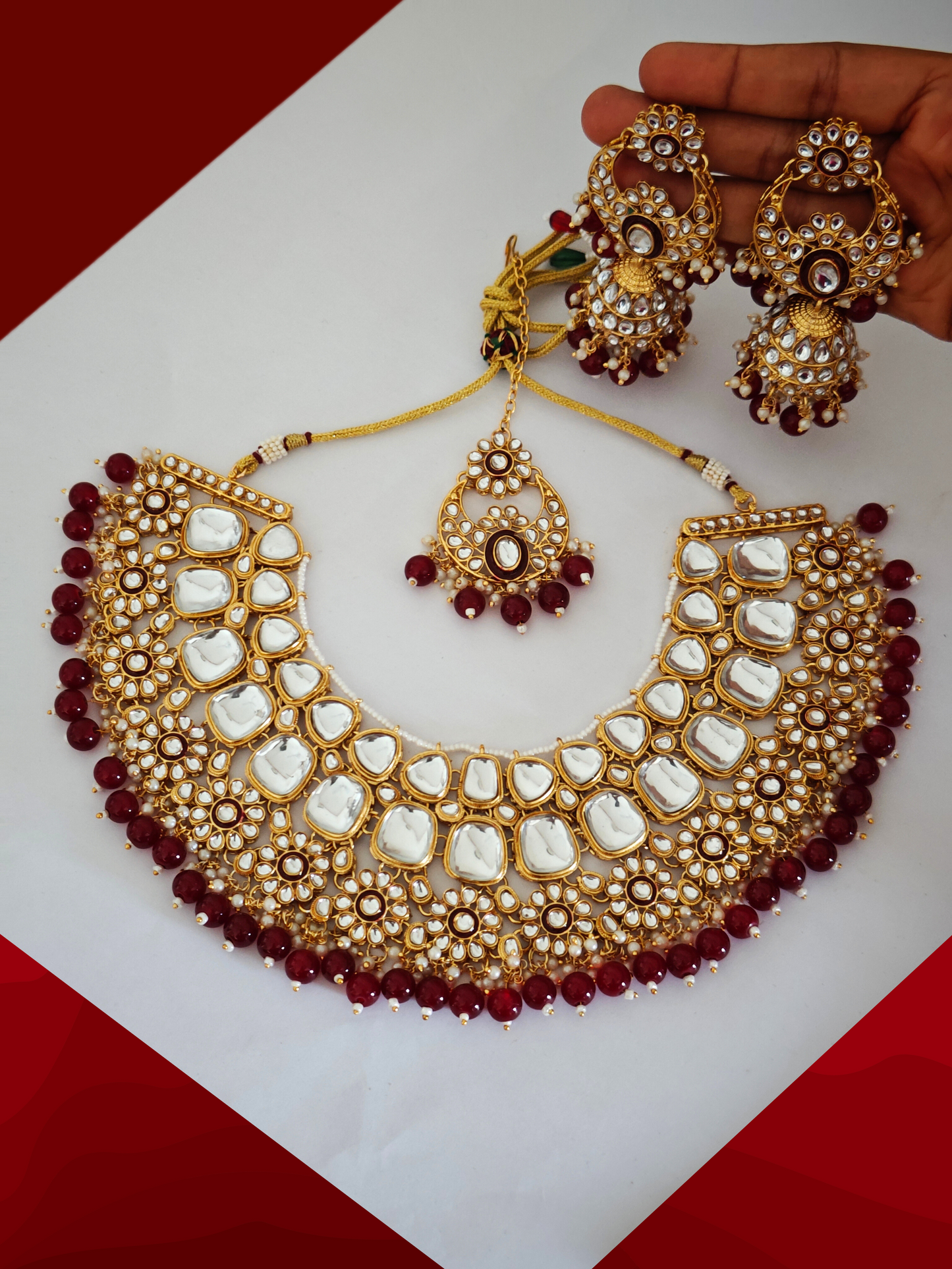 MAROON SHREENI JEWELLERY SET