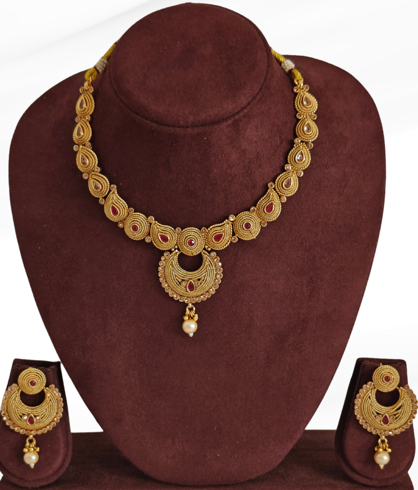 RUBY PINK KAAVYA JEWELLERY SET