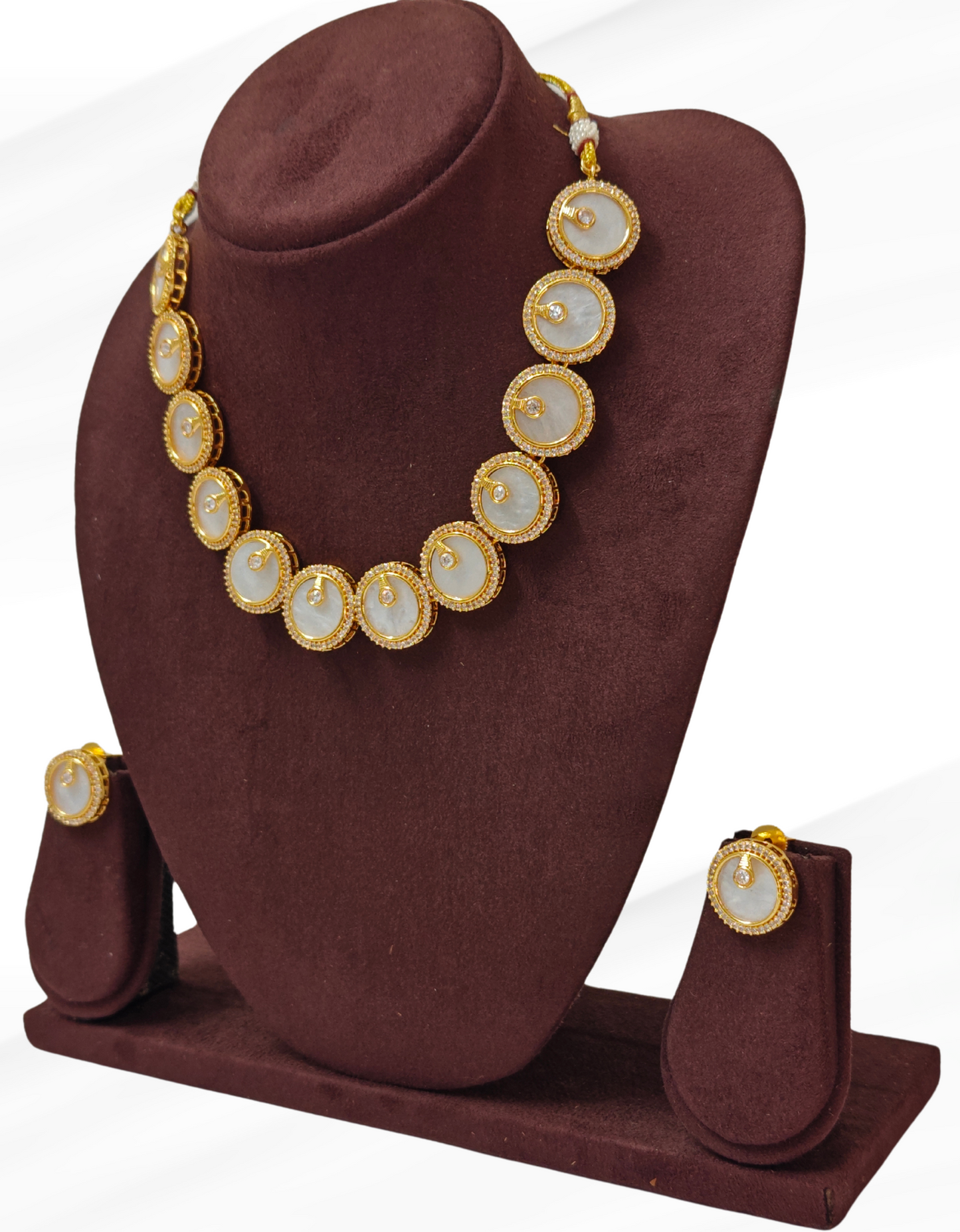 WHITE AAROHI ANTIQUE JEWELLERY SET