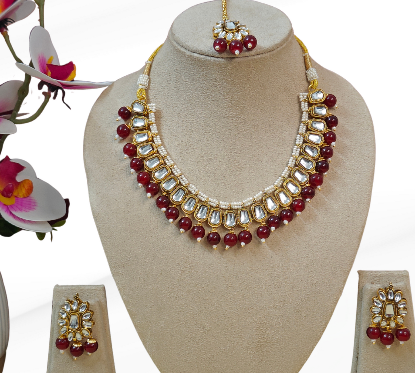 MAROON SUKANYA JEWELLERY SET