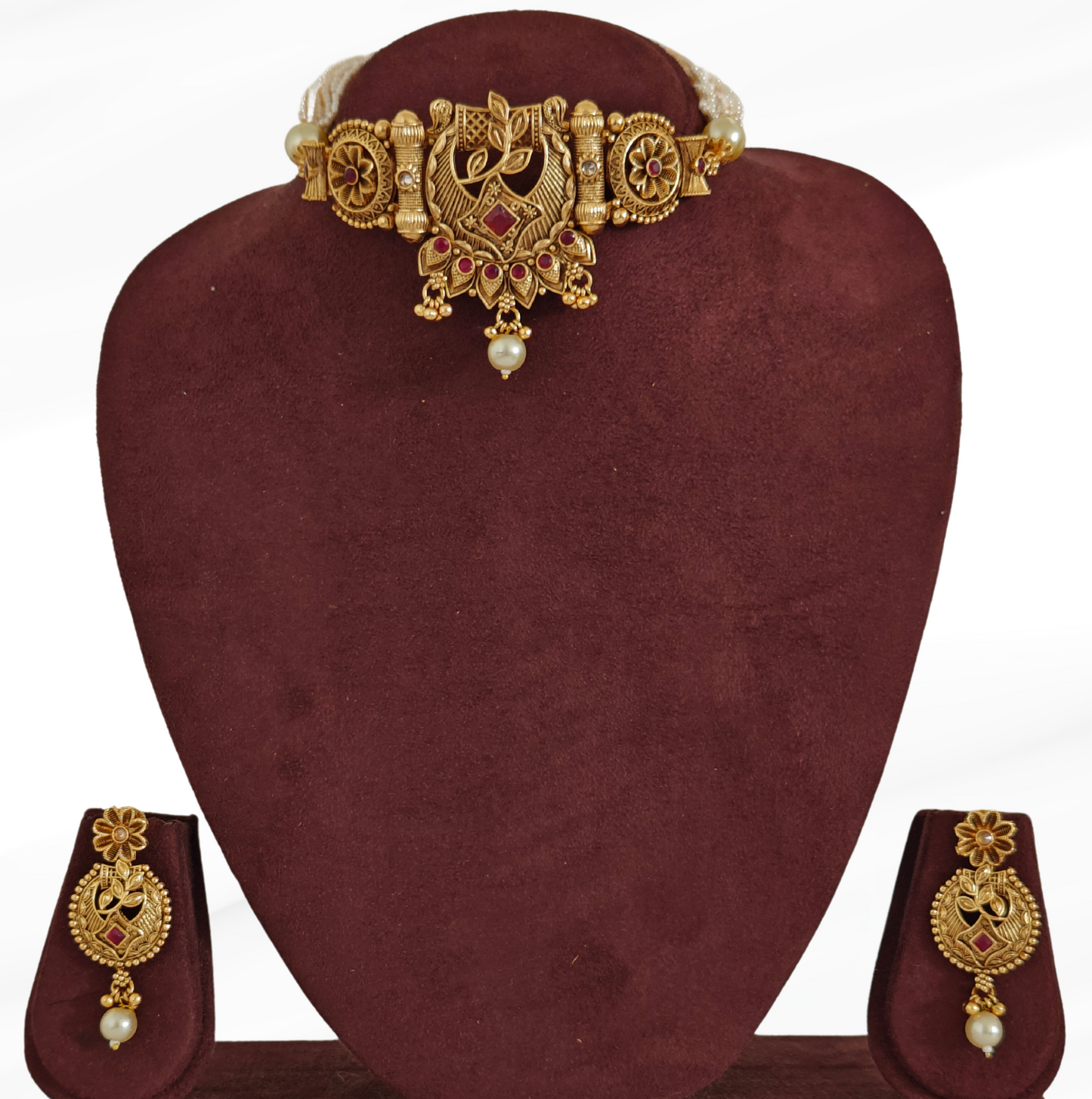 RUBY PINK RISHIKA JEWELLERY SET