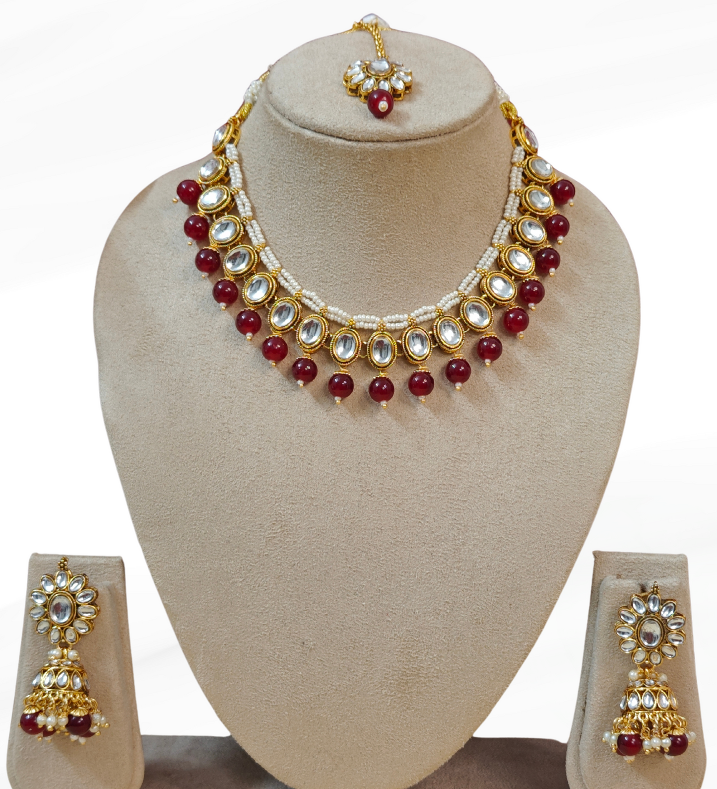 MAROON ALPANA JEWELLERY SET