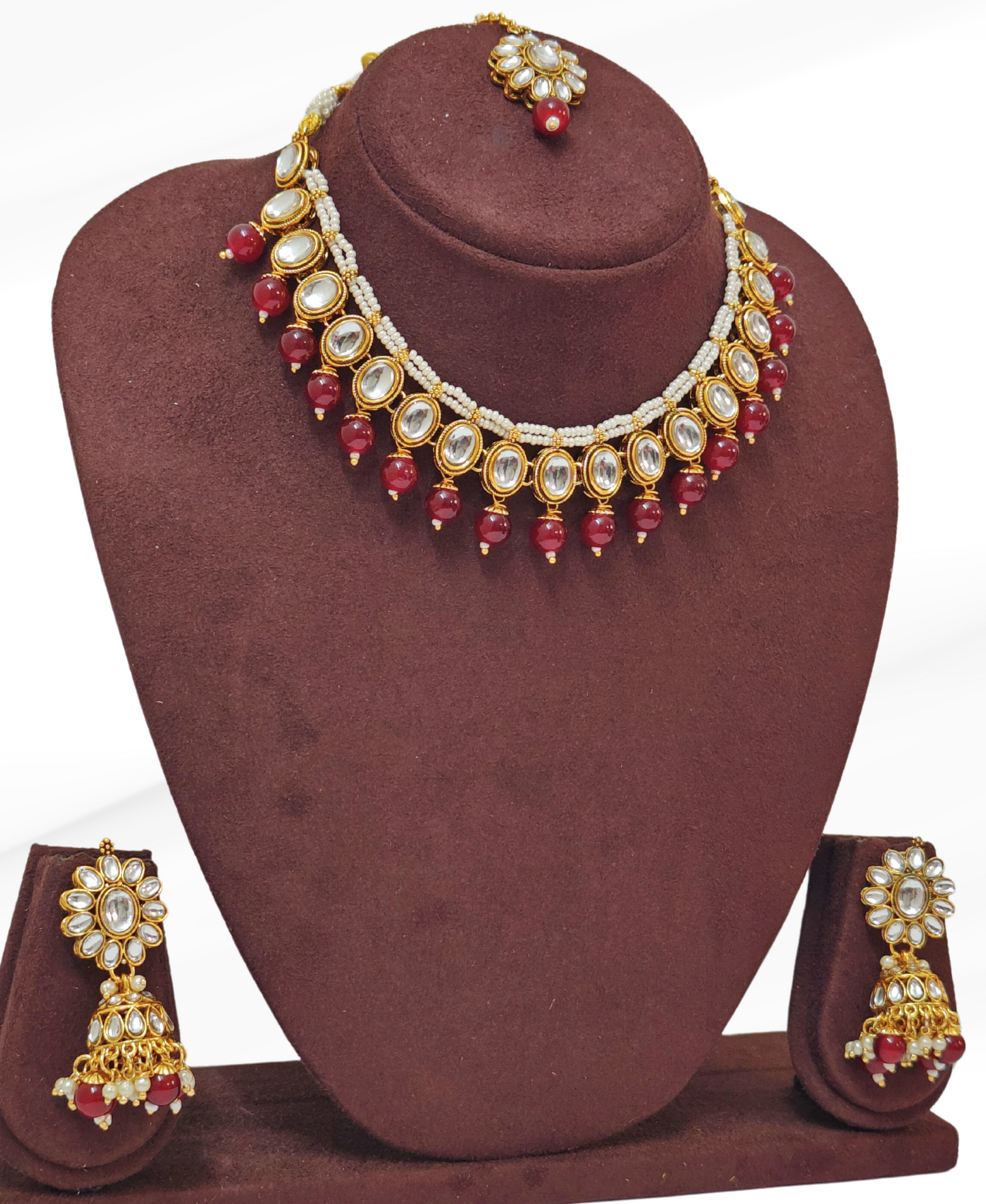 MAROON ALPANA JEWELLERY SET