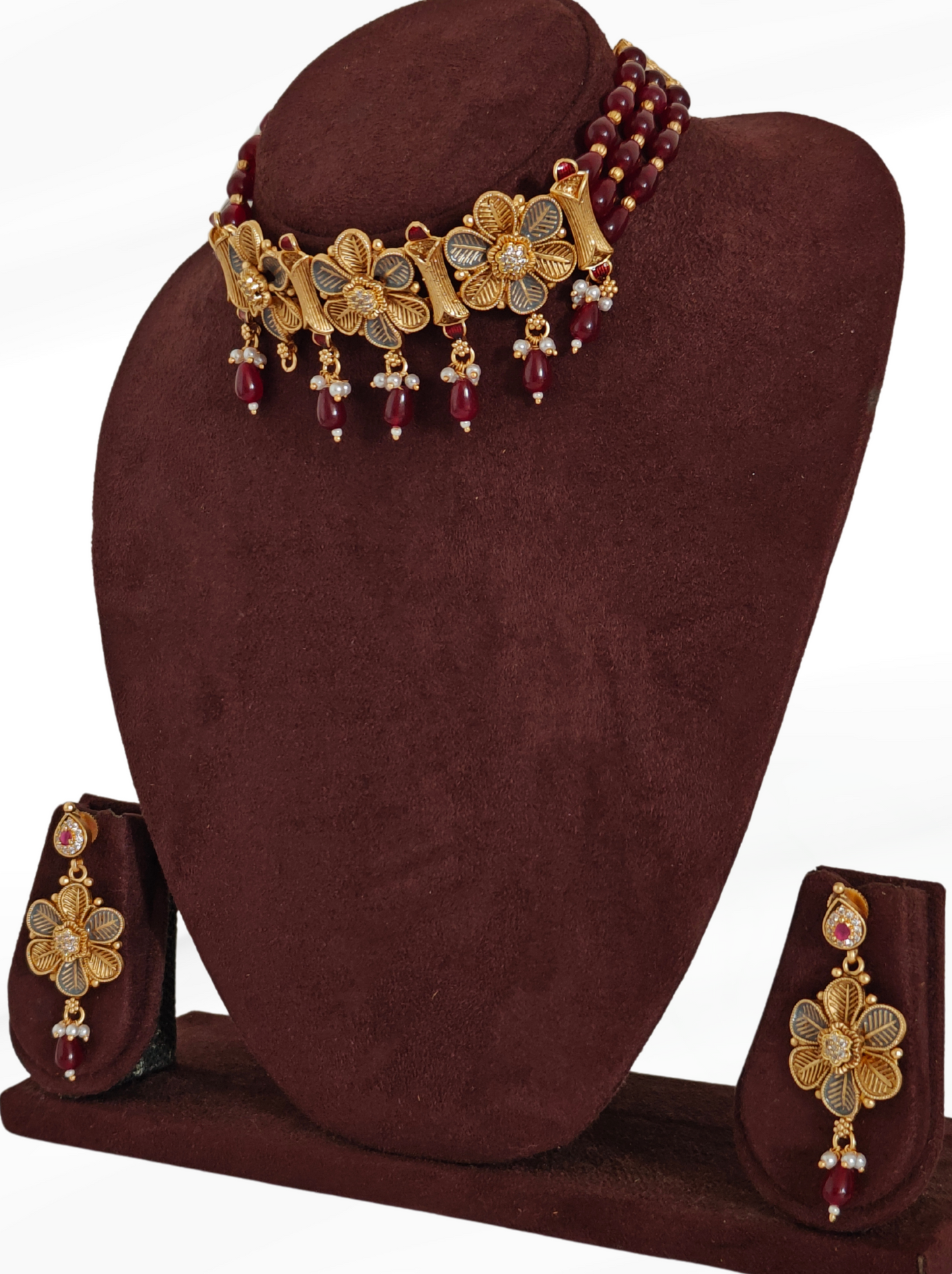 MAROON AASHRITA JEWELLERY SET