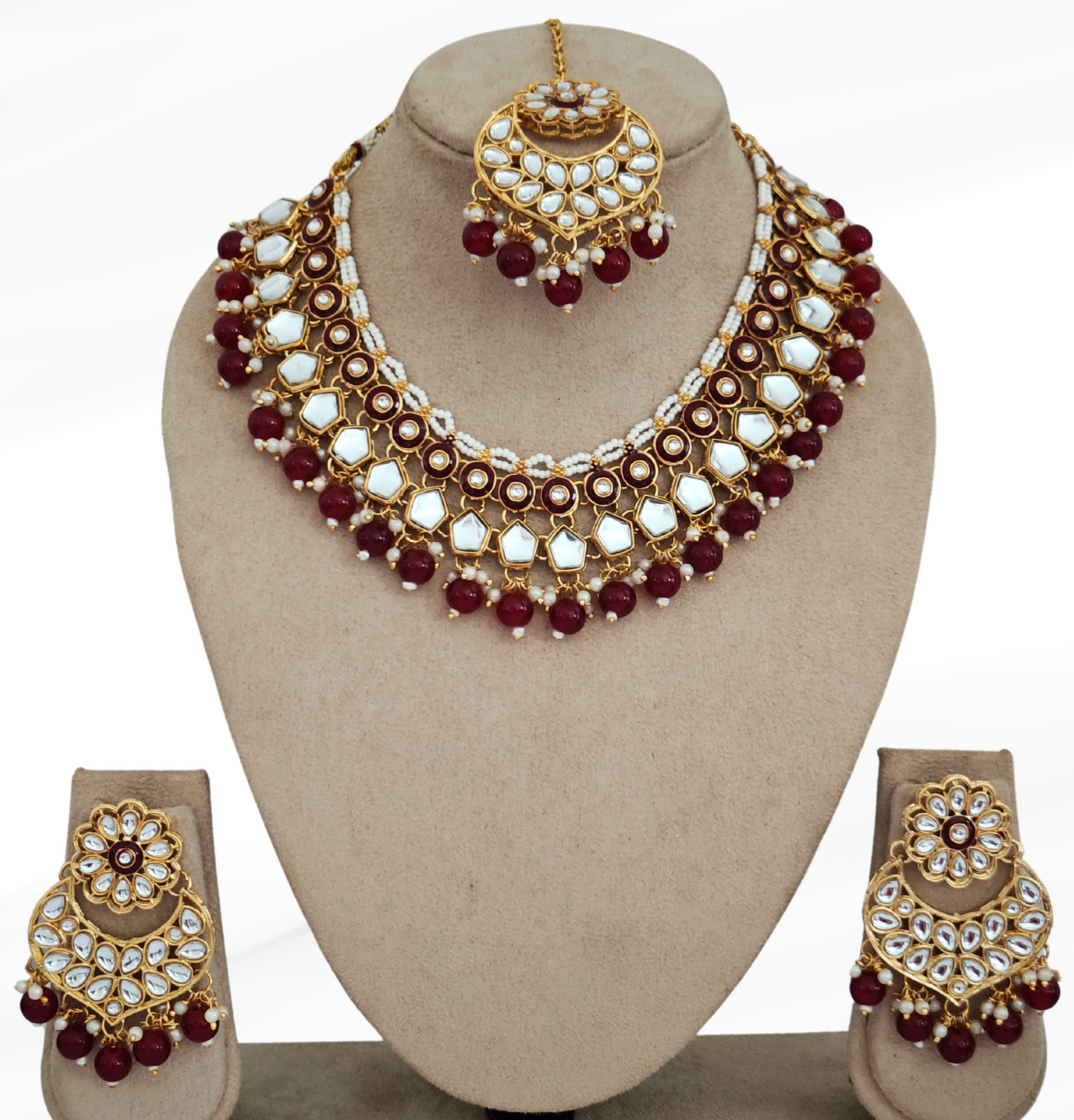 RUBY PINK ISHANVI JEWELLERY SET