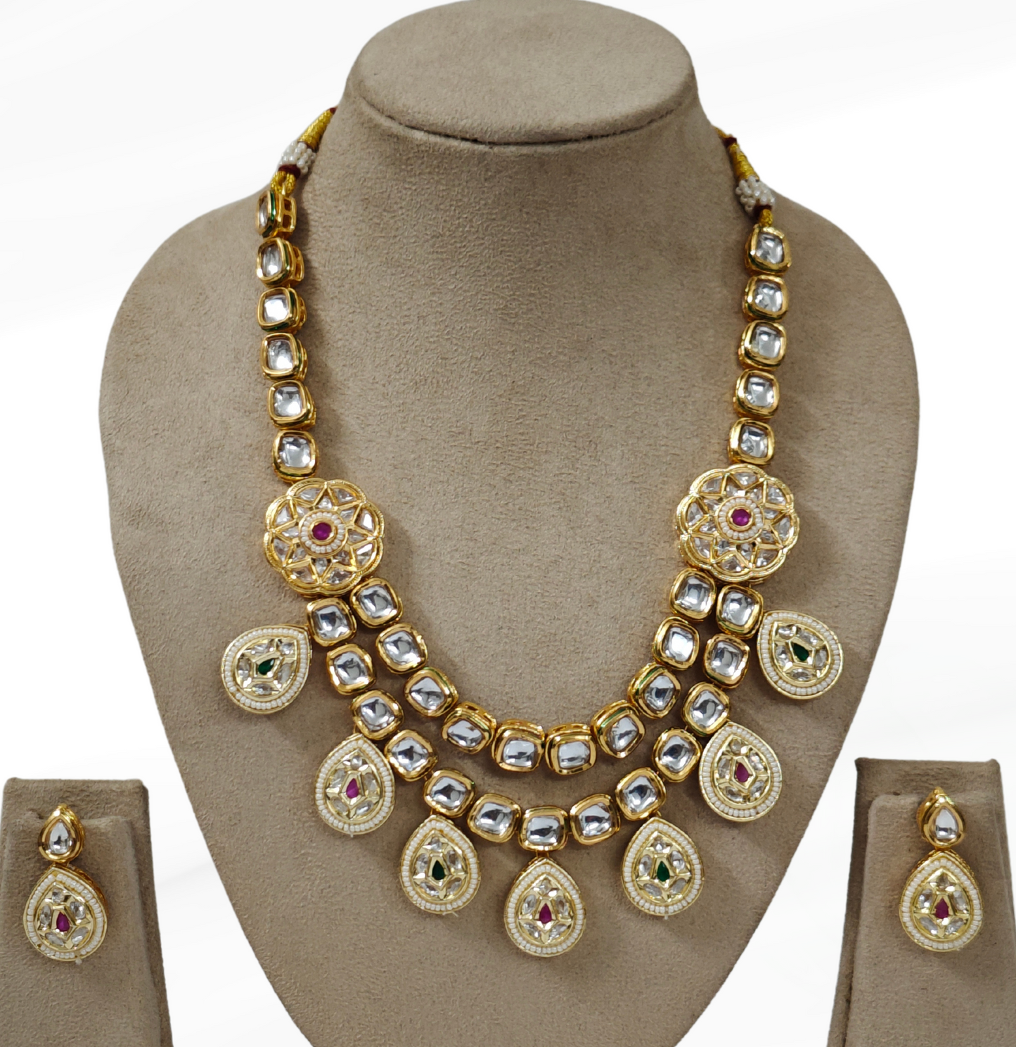 PINK AND GREEN GEETA JEWELLERY SET