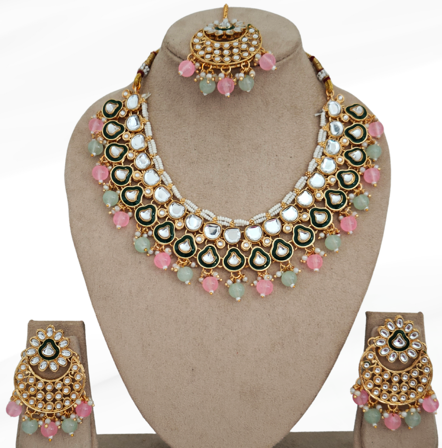 MINT AND PINK ARIKA JEWELLERY SET