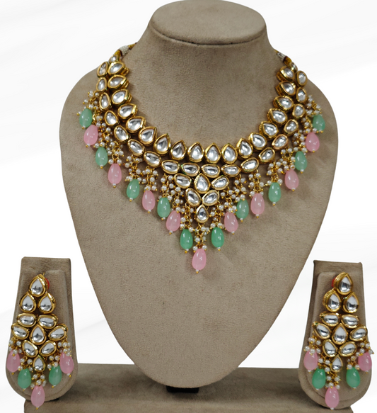 MINT AND PINK KSHIRSA JEWELLERY SET