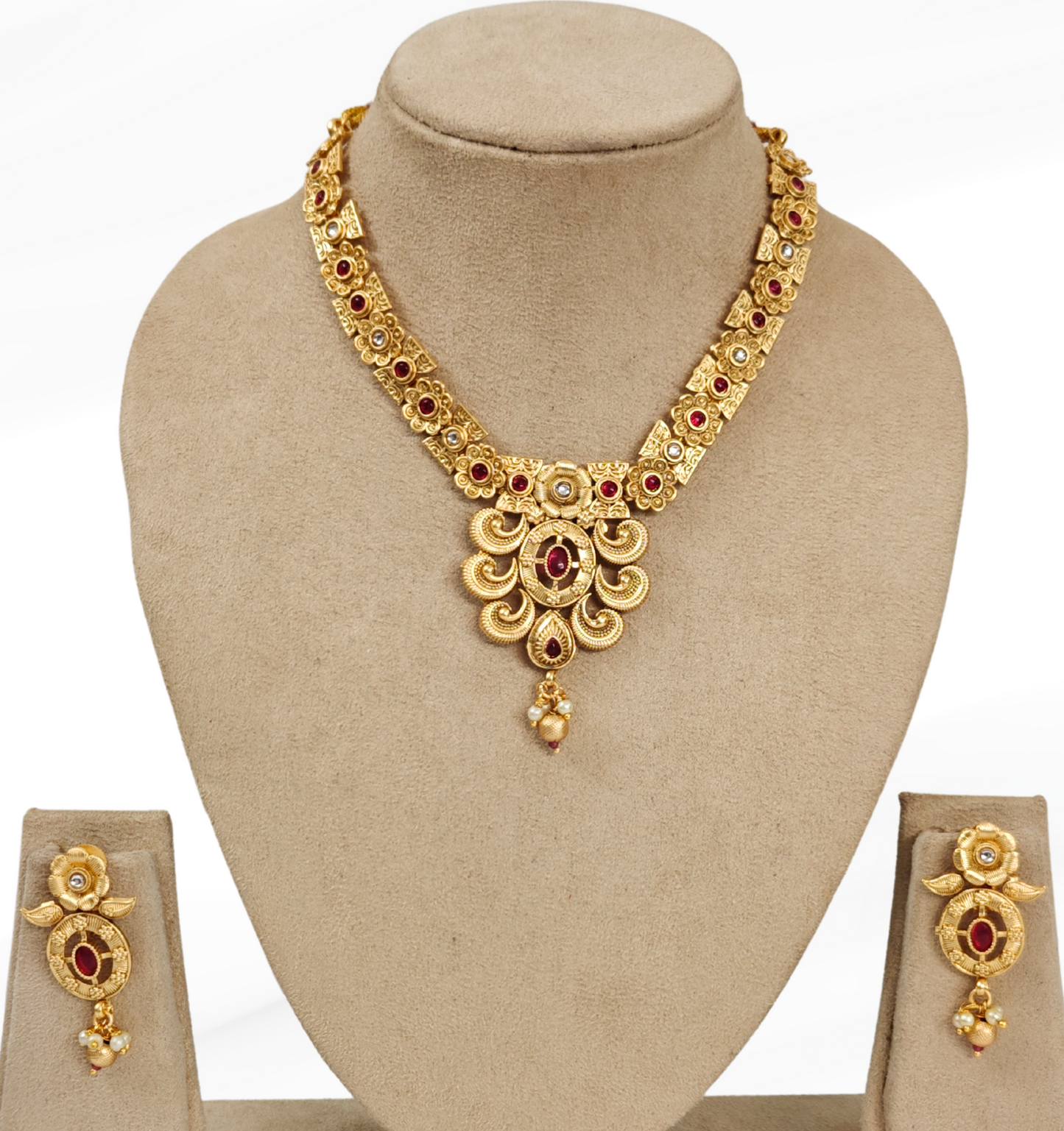 PINK AMAYA RAJWADI JEWELLERY SET