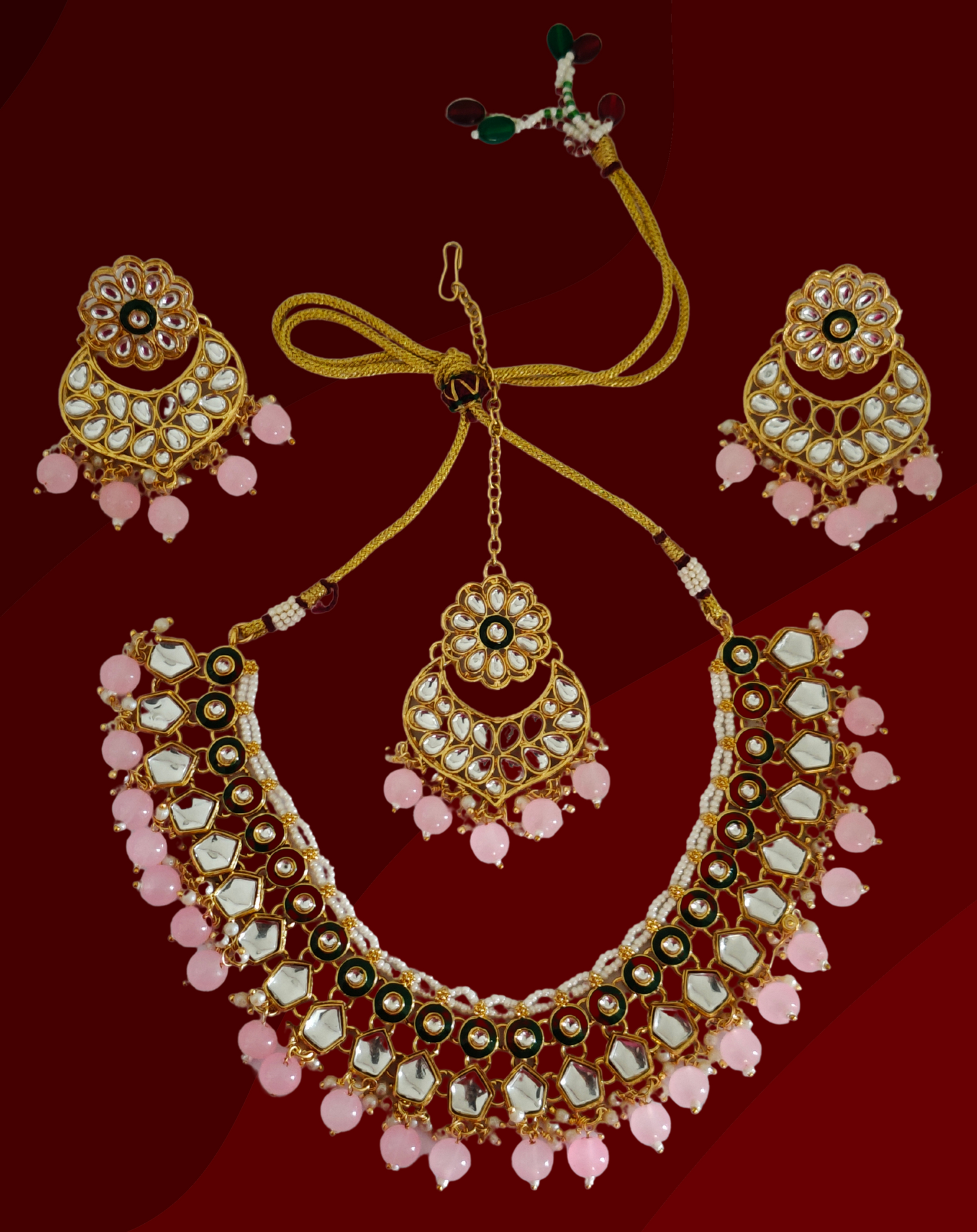 PINK ISHANVI JEWELLERY SET