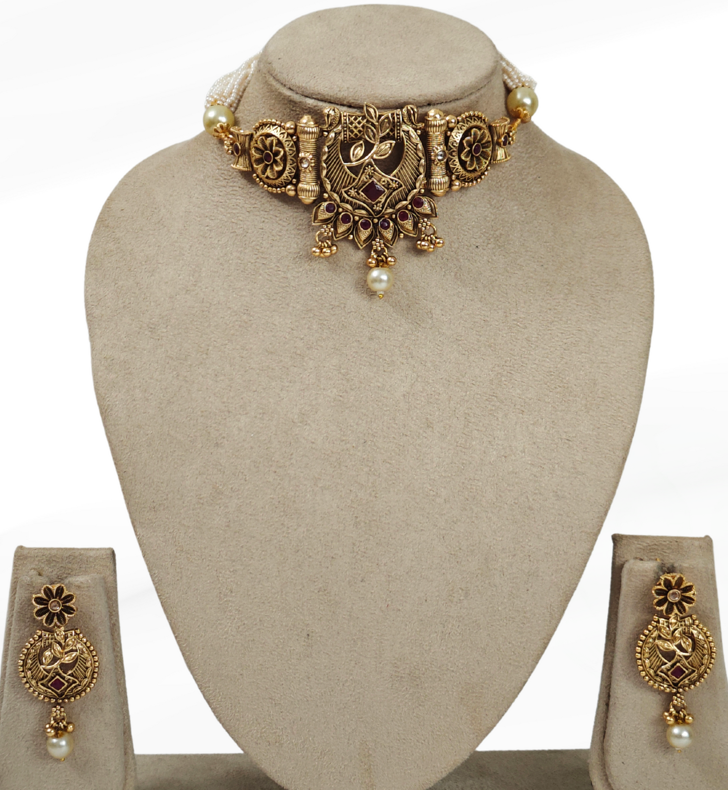 RUBY PINK RISHIKA JEWELLERY SET