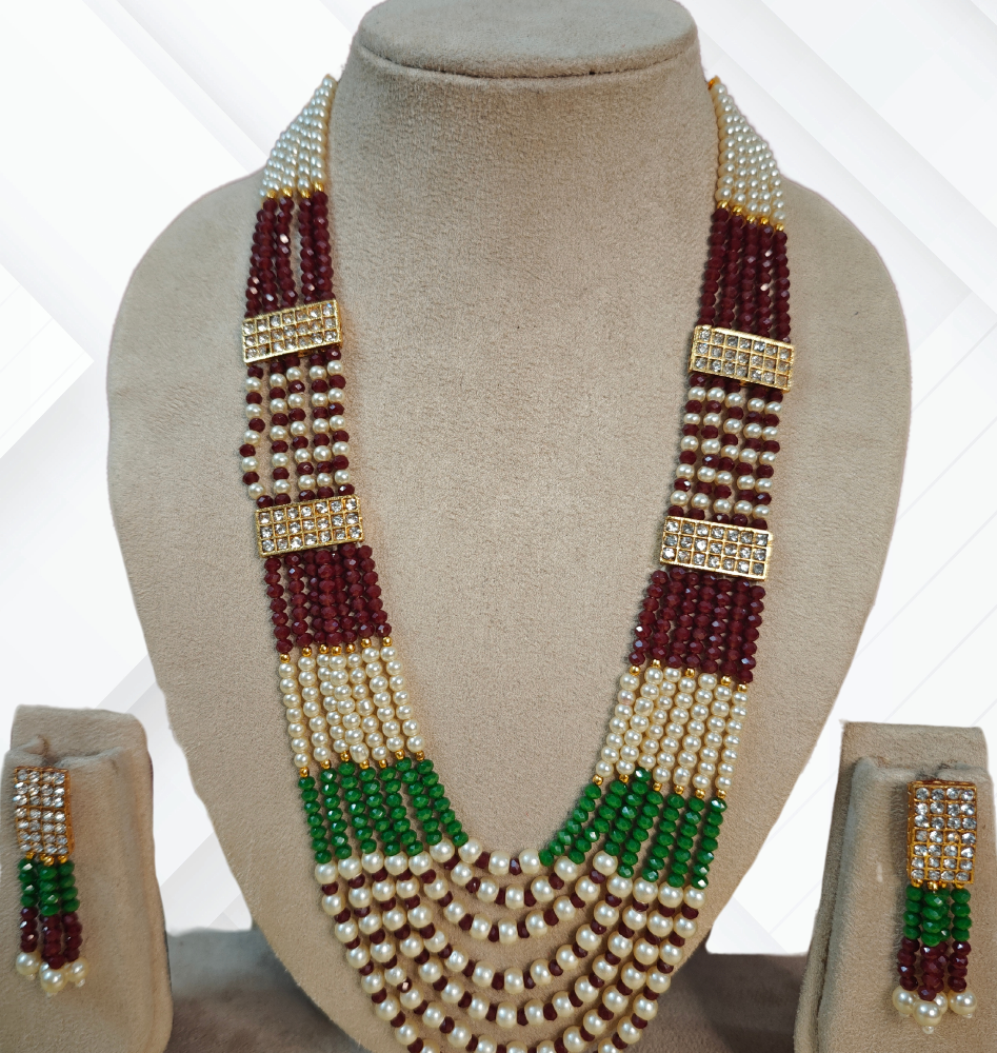 MULTICOLOR MEHER PEARL MALA SET