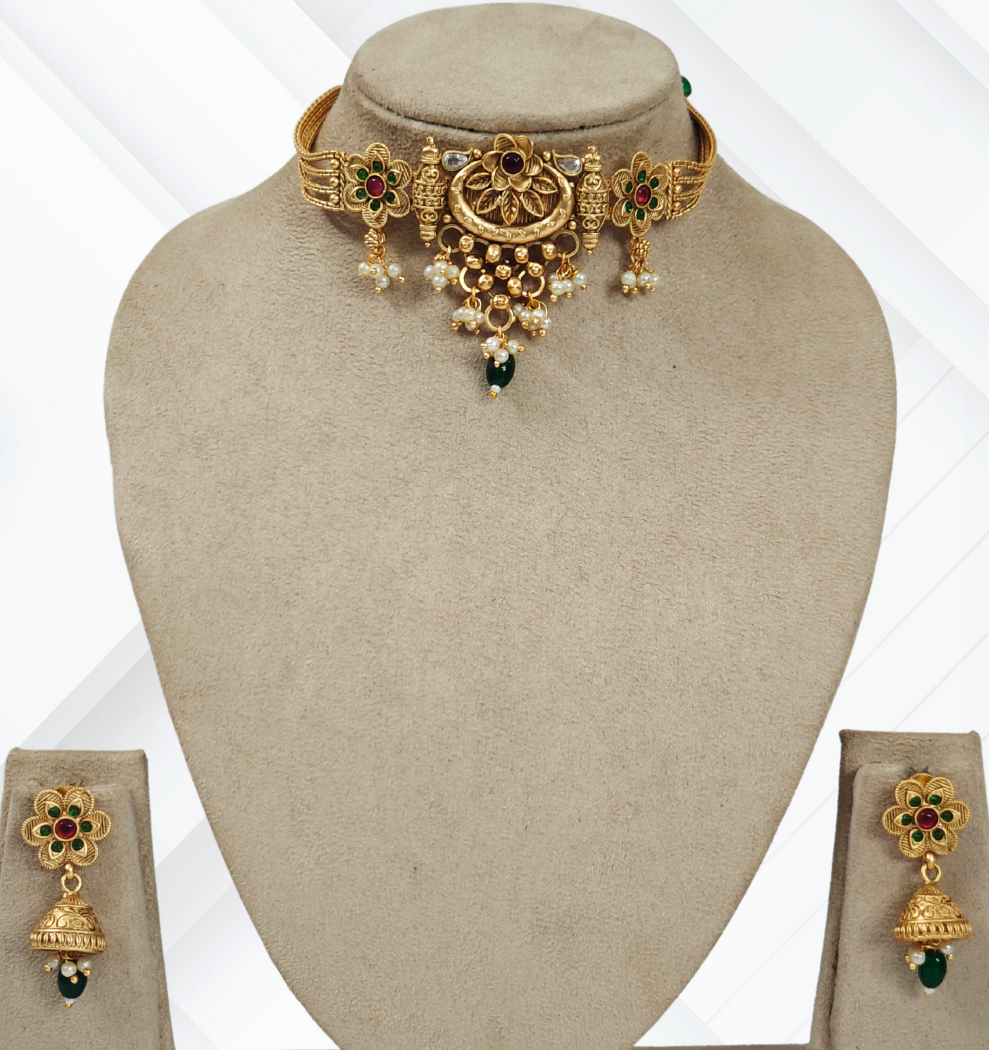 GREEN KRISHAA JEWELLERY SET