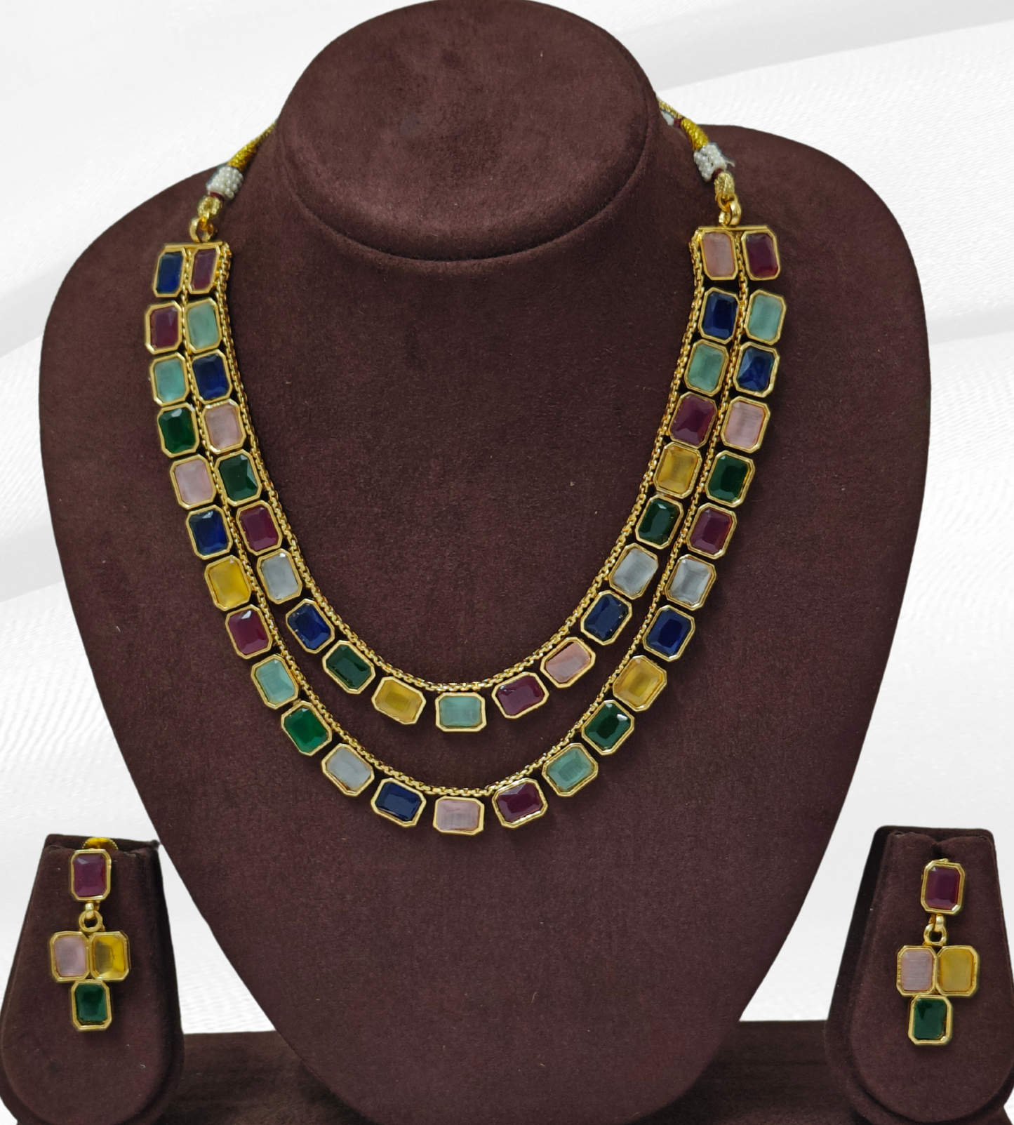 MULTICOLOR SHRIYA TWO LAYER JEWELLERY SET