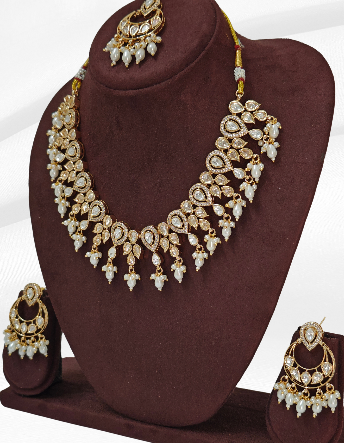 WHITE CHAITALI JEWELLERY SET